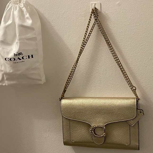 Coach | Metallic Soft Gold Tabby Chain Clutch ***NWOT*** - Picture 2 of 6